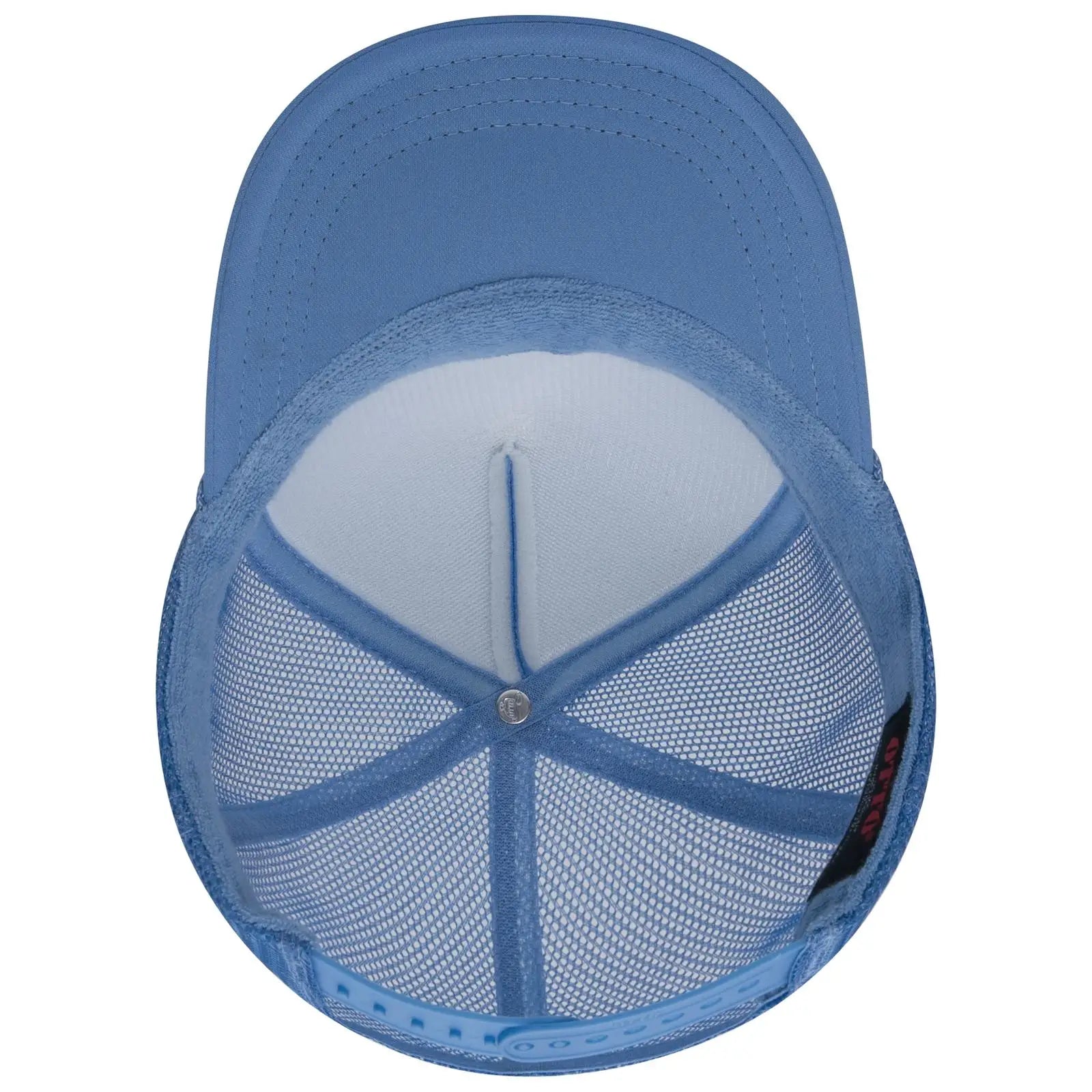 OTTO 39-165 5 Panel High Crown Mesh Back Trucker Cap - Col. Blue