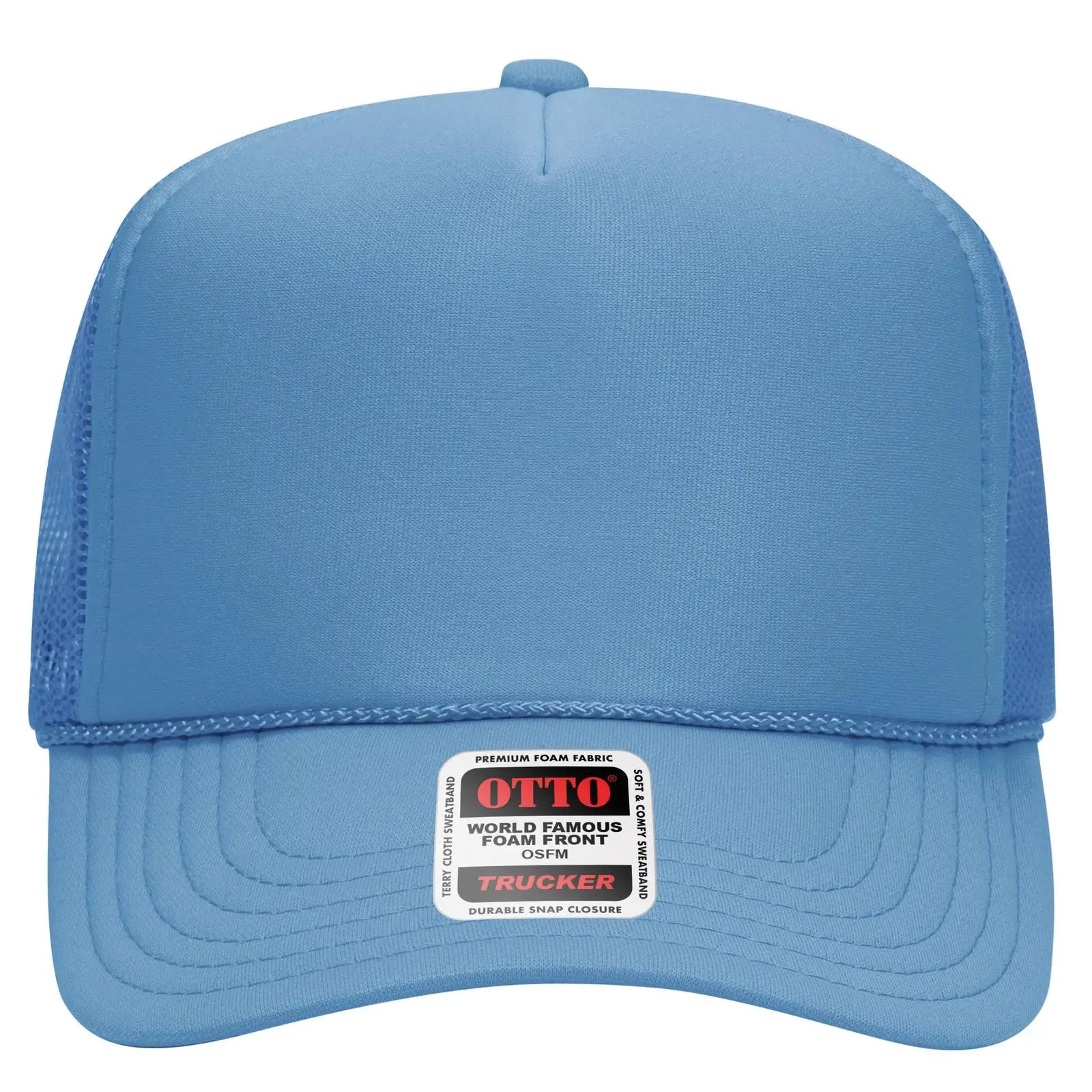OTTO 39-165 5 Panel High Crown Mesh Back Trucker Cap - Col. Blue