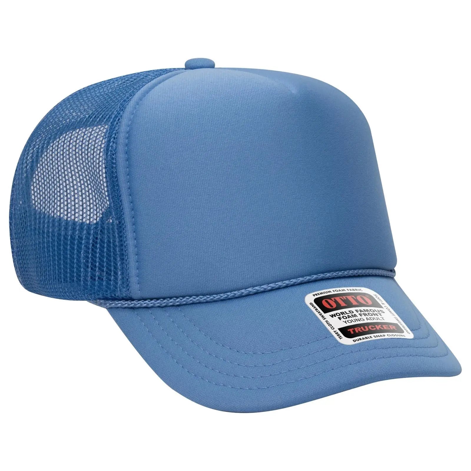 OTTO 39-165 5 Panel High Crown Mesh Back Trucker Cap - Col. Blue