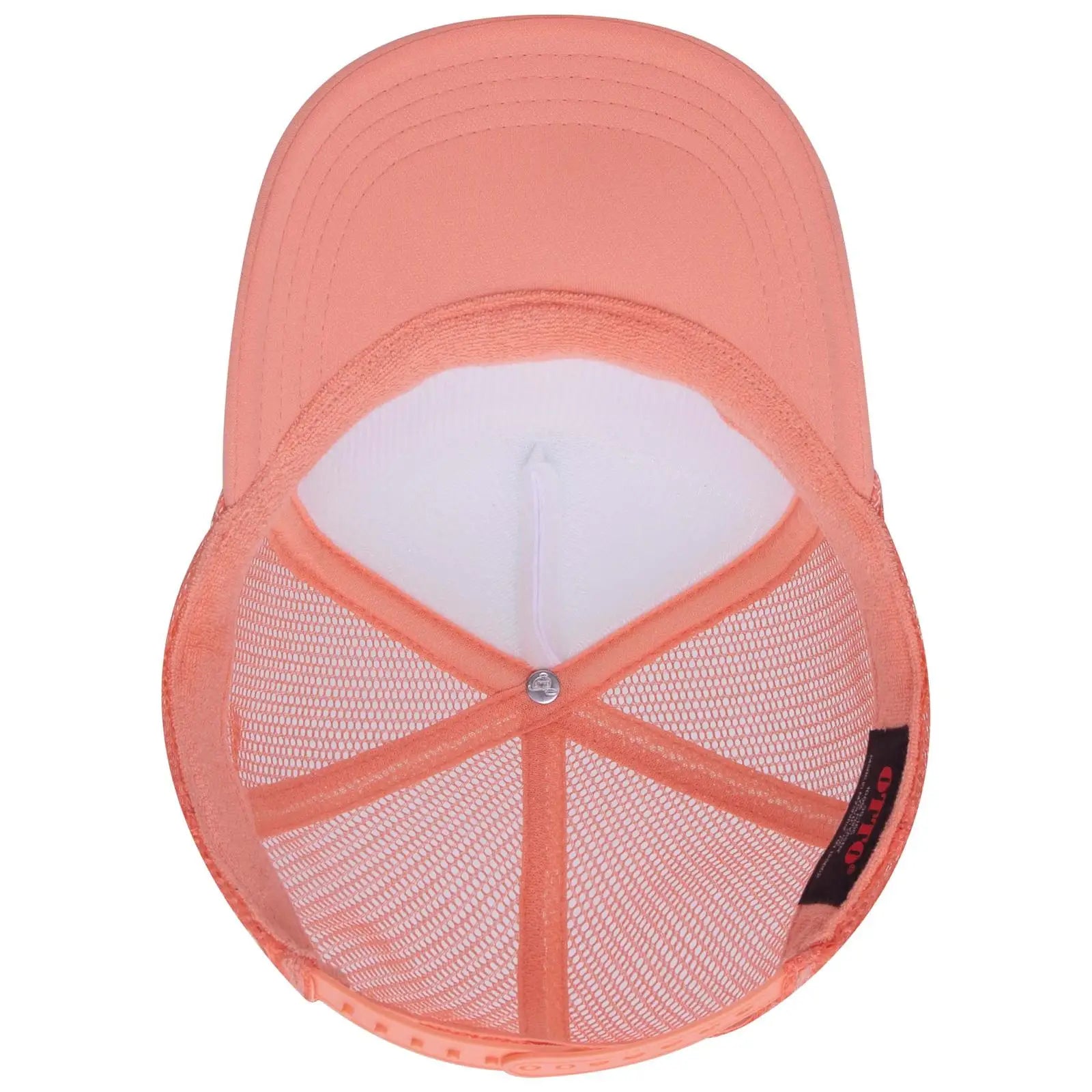 OTTO 39-165 5 Panel High Crown Mesh Back Trucker Cap - Crl/Wht/Crl