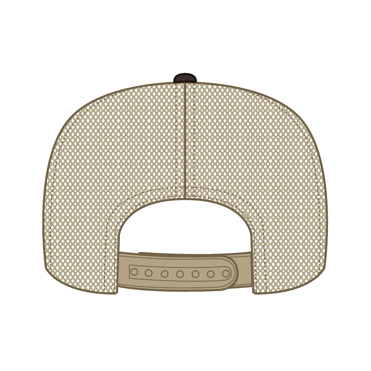 OTTO 39-165 5 Panel High Crown Mesh Back Trucker Cap - Dk.Brn/Dk.Brn/Kha - Dk.Brn/Dk.Brn/Kha / 6 1/2’’ - 7 5/8’’