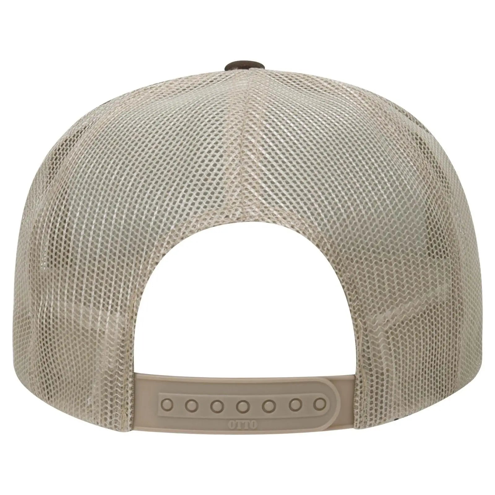 OTTO 39-165 5 Panel High Crown Mesh Back Trucker Cap - Dk.Brn/Dk.Brn/Kha - Dk.Brn/Dk.Brn/Kha / 6 1/2’’ - 7 5/8’’