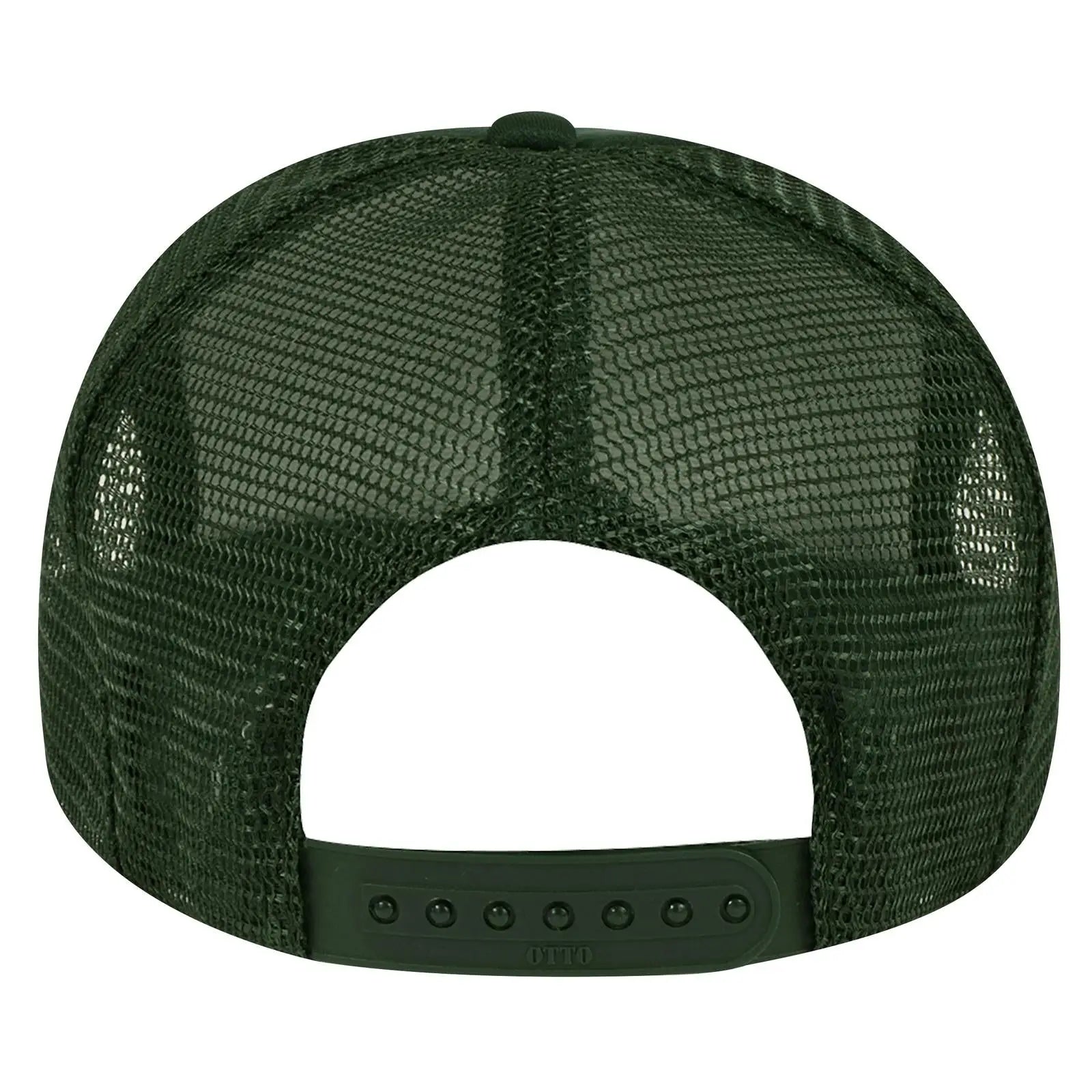 OTTO 39-165 5 Panel High Crown Mesh Back Trucker Cap - Dk. Green