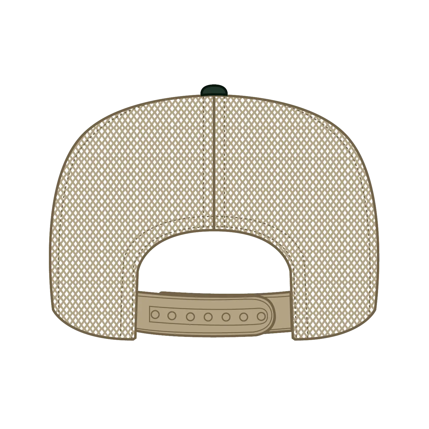 OTTO 39-165 5 Panel High Crown Mesh Back Trucker Cap - Dk.Grn/Dk.Grn/Kha - Dk.Grn/Dk.Grn/Kha / 6 1/2’’ - 7 5/8’’