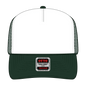 OTTO 39-165 5 Panel High Crown Mesh Back Trucker Cap - Dk.Grn/Wht/Dk.Grn - Dk.Grn/Wht/Dk.Grn / 6 1/2’’ - 7 5/8’’