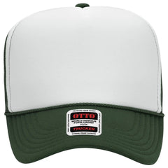 OTTO 39-165 5 Panel High Crown Mesh Back Trucker Cap - Dk.Grn/Wht/Dk.Grn - Dk.Grn/Wht/Dk.Grn / 6 1/2’’ - 7 5/8’’