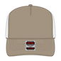 OTTO 39-165 5 Panel High Crown Mesh Back Trucker Cap - Dk.Kha/Dk.Kha/Wht - Dk.Kha/Dk.Kha/Wht / 6 1/2’’ - 7 5/8’’