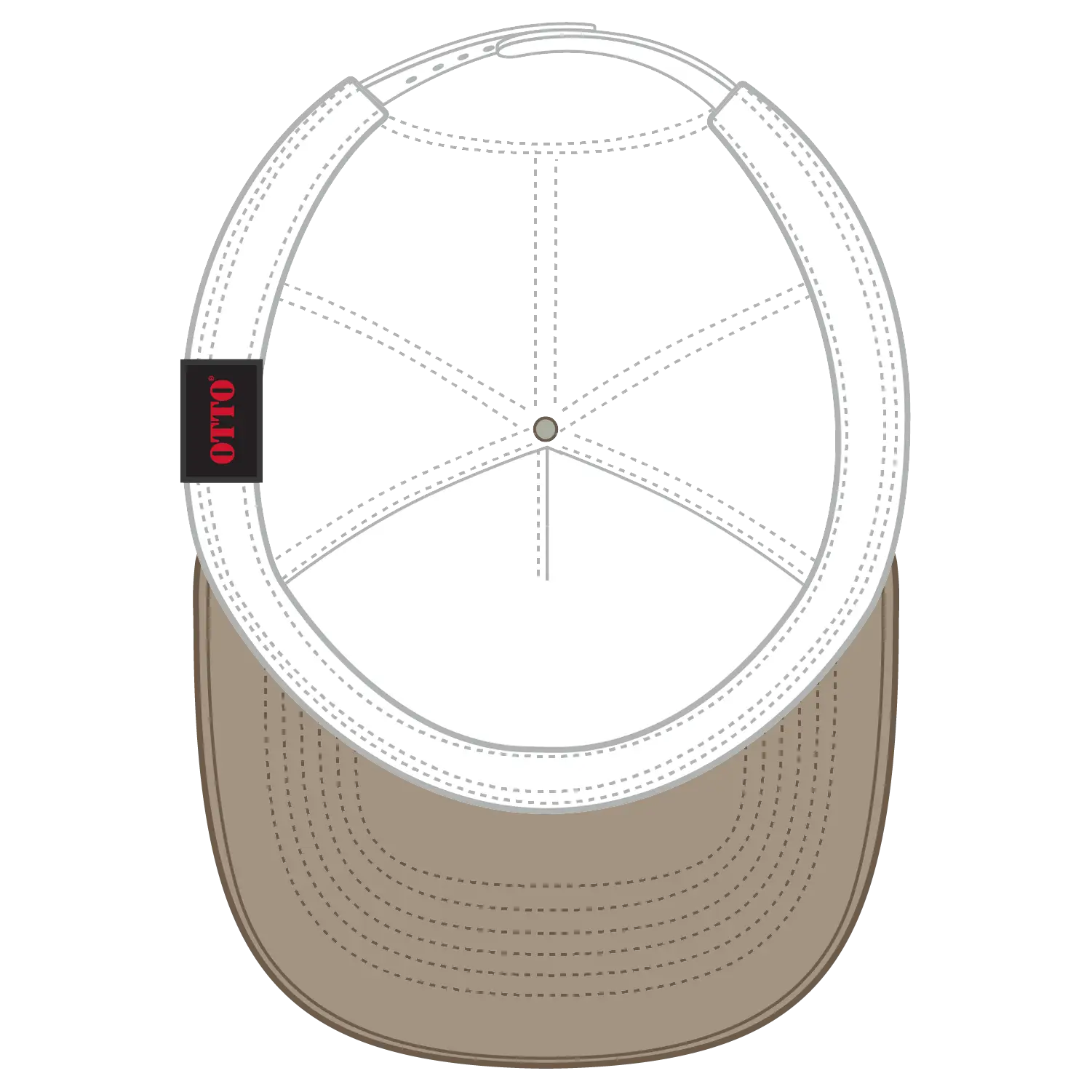 OTTO 39-165 5 Panel High Crown Mesh Back Trucker Cap - Dk.Kha/Dk.Kha/Wht - Dk.Kha/Dk.Kha/Wht / 6 1/2’’ - 7 5/8’’