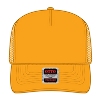 OTTO 39-165 5 Panel High Crown Mesh Back Trucker Cap - Gold - Gold / 6 1/2’’ - 7 5/8’’