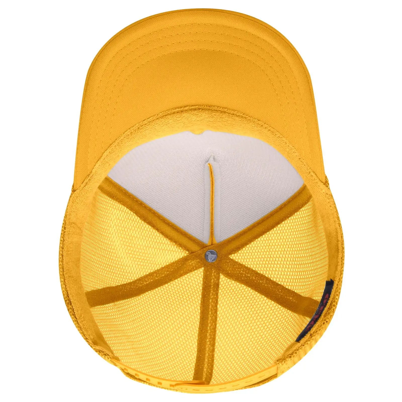 OTTO 39-165 5 Panel High Crown Mesh Back Trucker Cap - Gold