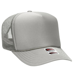 OTTO 39-165 5 Panel High Crown Mesh Back Trucker Cap - Gray