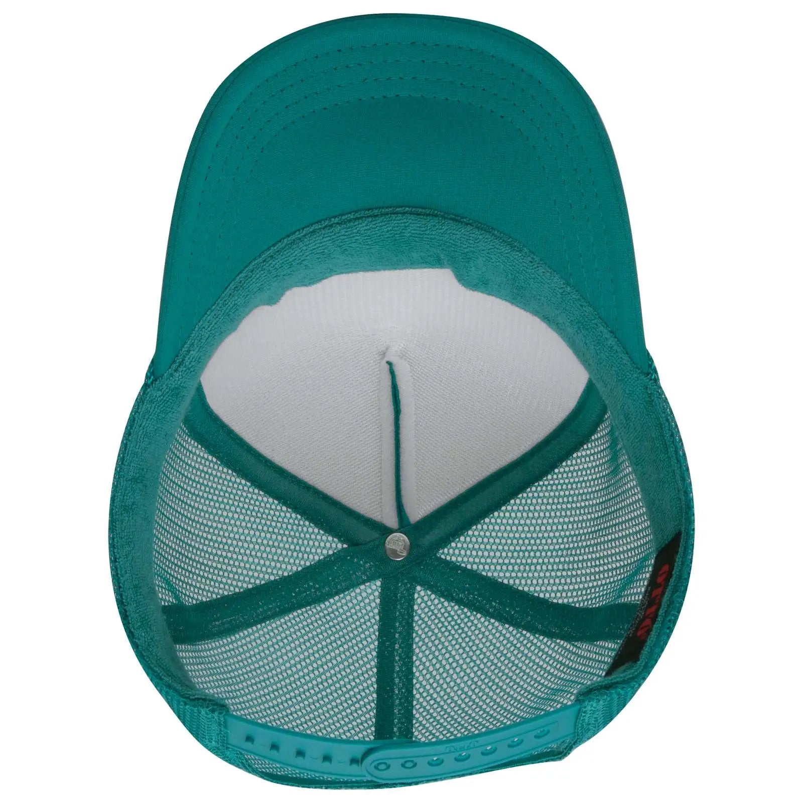 OTTO 39-165 5 Panel High Crown Mesh Back Trucker Cap - Jade