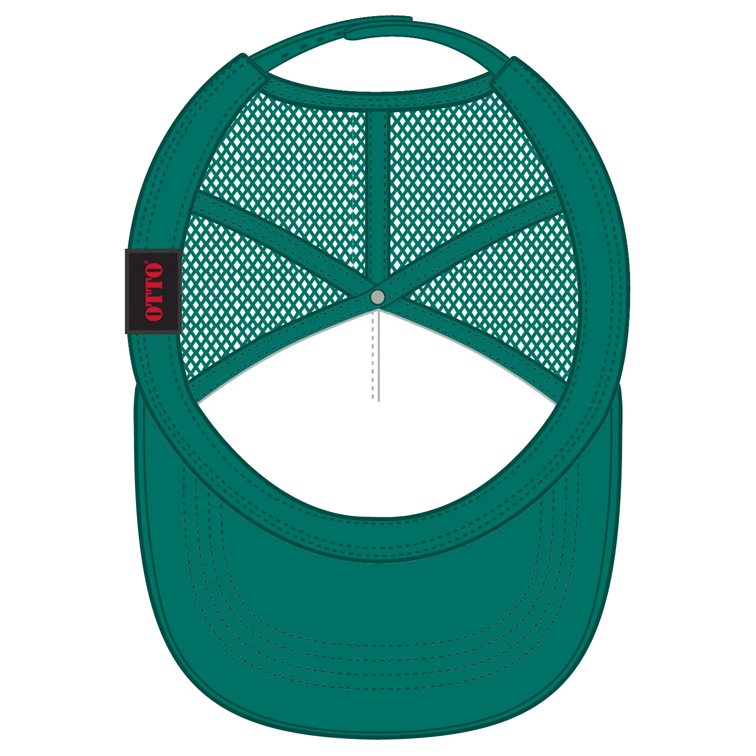 OTTO 39-165 5 Panel High Crown Mesh Back Trucker Cap - Jade