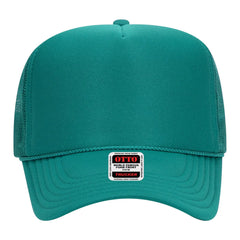 OTTO 39-165 5 Panel High Crown Mesh Back Trucker Cap - Jade