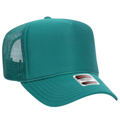 OTTO 39-165 5 Panel High Crown Mesh Back Trucker Cap - Jade
