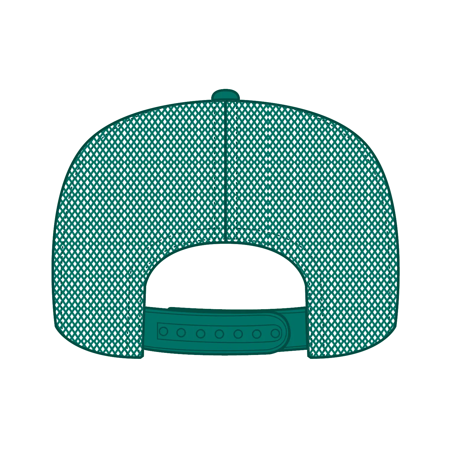 OTTO 39-165 5 Panel High Crown Mesh Back Trucker Cap - Jade/Wht/Jade