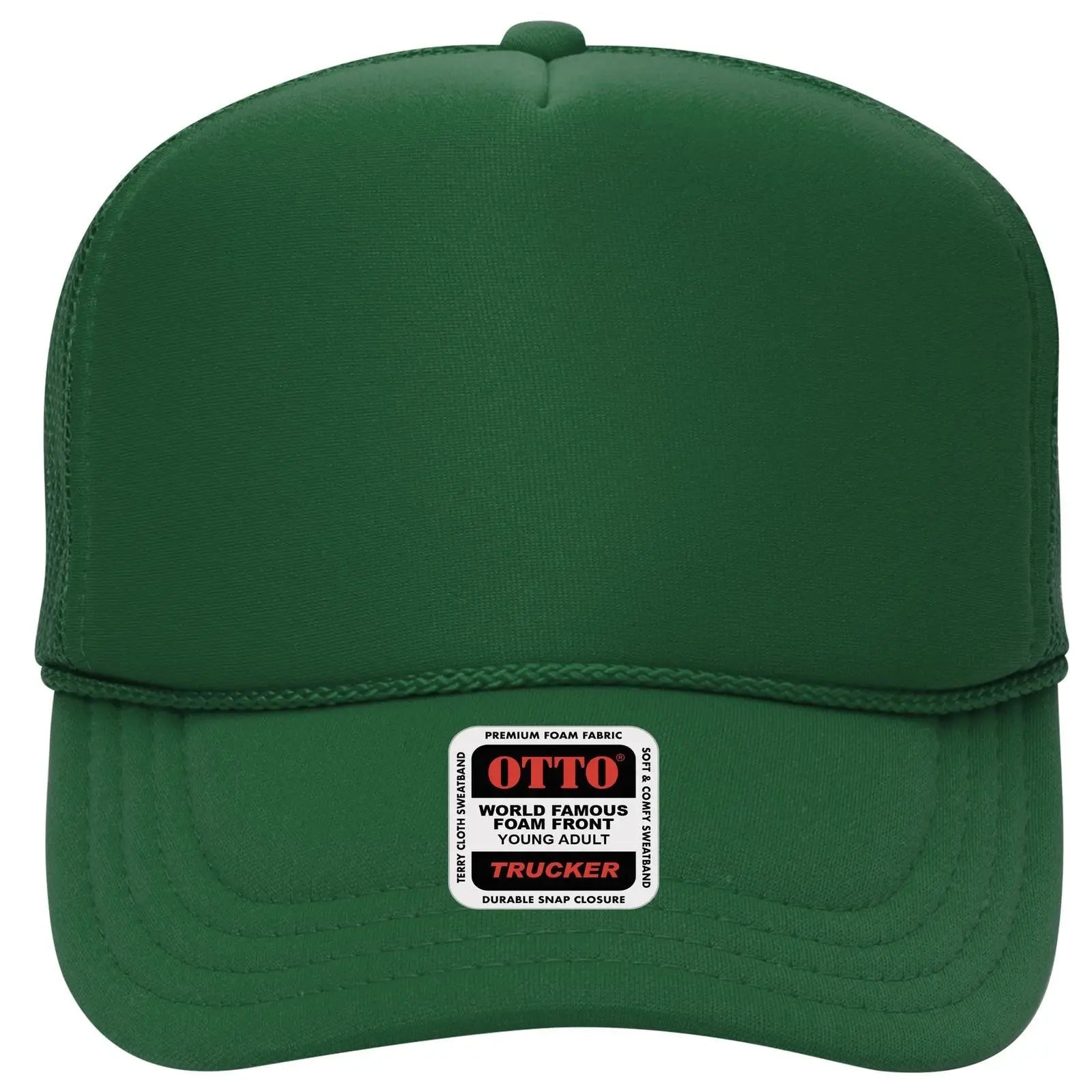 OTTO 39-165 5 Panel High Crown Mesh Back Trucker Cap - Kelly