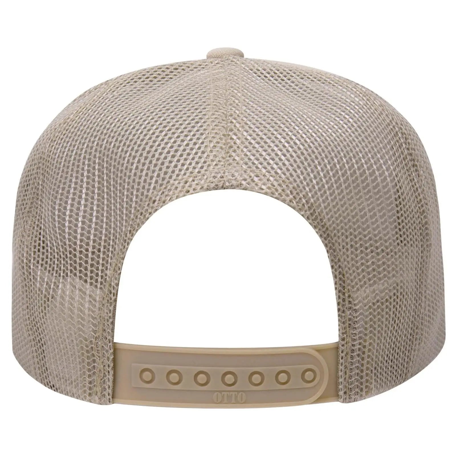 OTTO 39-165 5 Panel High Crown Mesh Back Trucker Cap - Khaki