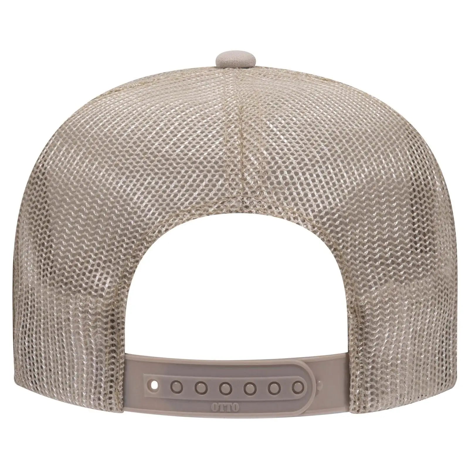 OTTO 39-165 5 Panel High Crown Mesh Back Trucker Cap - Khaki