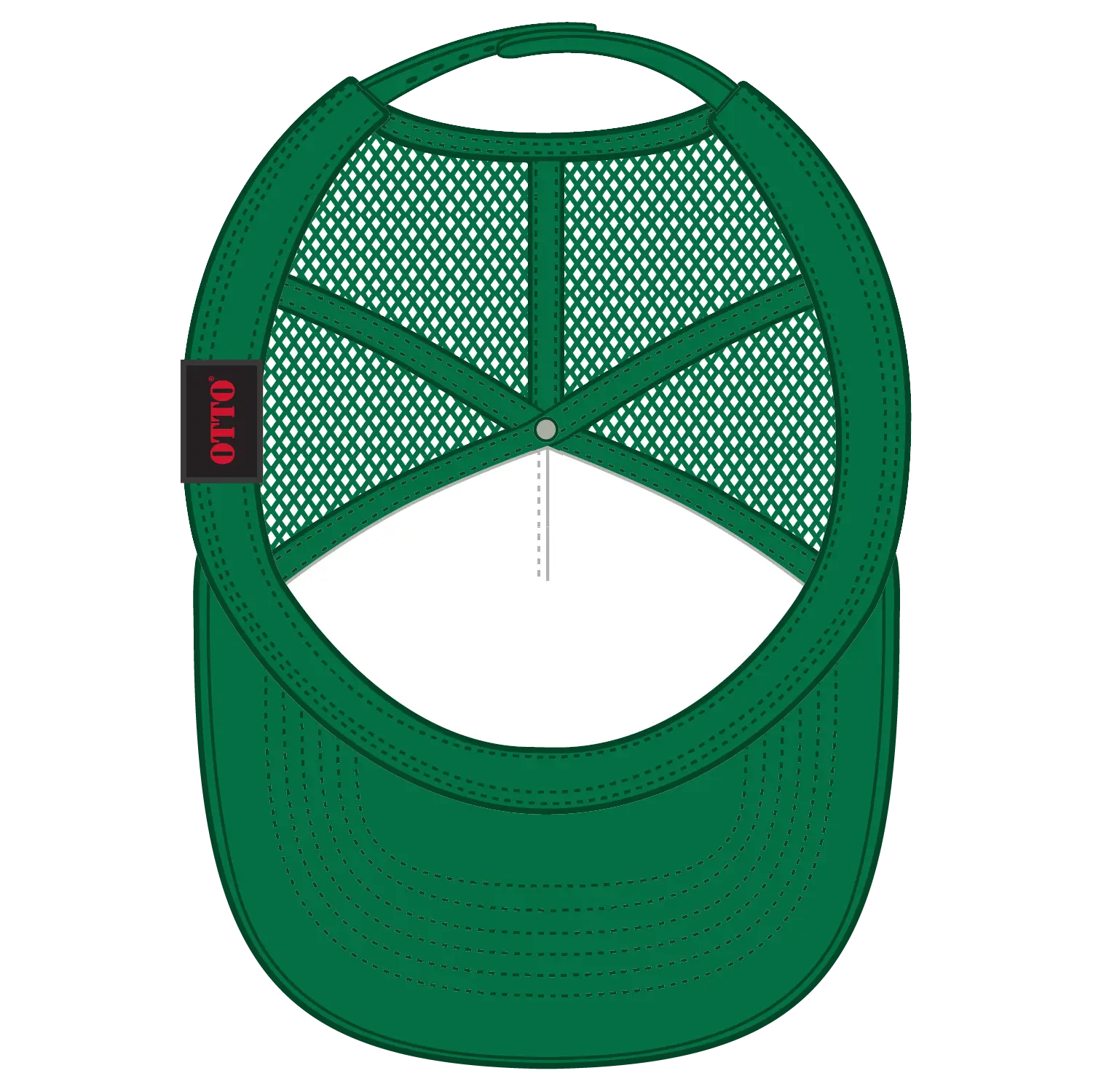 OTTO 39-165 5 Panel High Crown Mesh Back Trucker Cap - Kly/Wht/Kly - Kly/Wht/Kly / 6 1/2’’ - 7 5/8’’