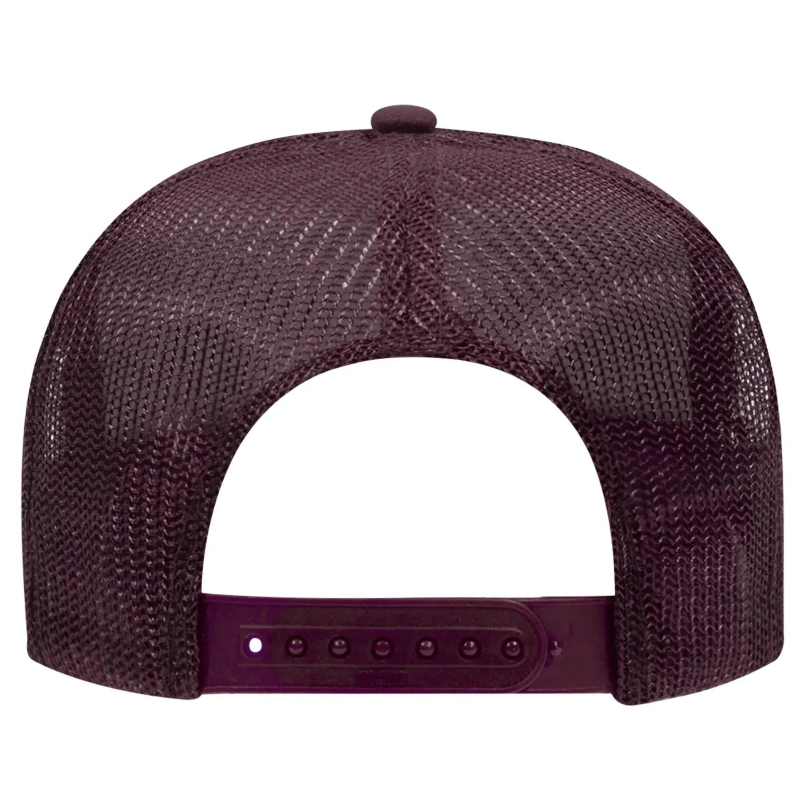 OTTO 39-165 5 Panel High Crown Mesh Back Trucker Cap - Maroon