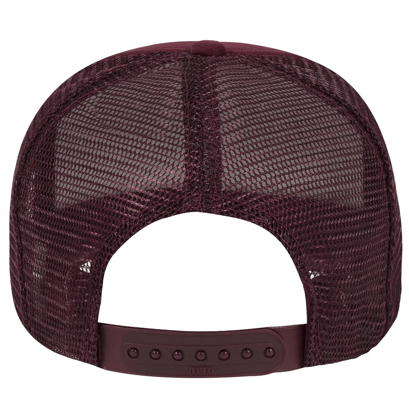 OTTO 39-165 5 Panel High Crown Mesh Back Trucker Cap - Maroon