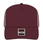 OTTO 39-165 5 Panel High Crown Mesh Back Trucker Cap - Maroon - Maroon / 6’’ - 7 1/8’’