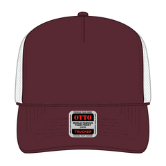 OTTO 39-165 5 Panel High Crown Mesh Back Trucker Cap - Mrn/Mrn/Wht - Mrn/Mrn/Wht / 6 1/2’’ - 7 5/8’’