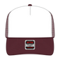 OTTO 39-165 5 Panel High Crown Mesh Back Trucker Cap - Mrn/Wht/Mrn - Mrn/Wht/Mrn / 6 1/2’’ - 7 5/8’’