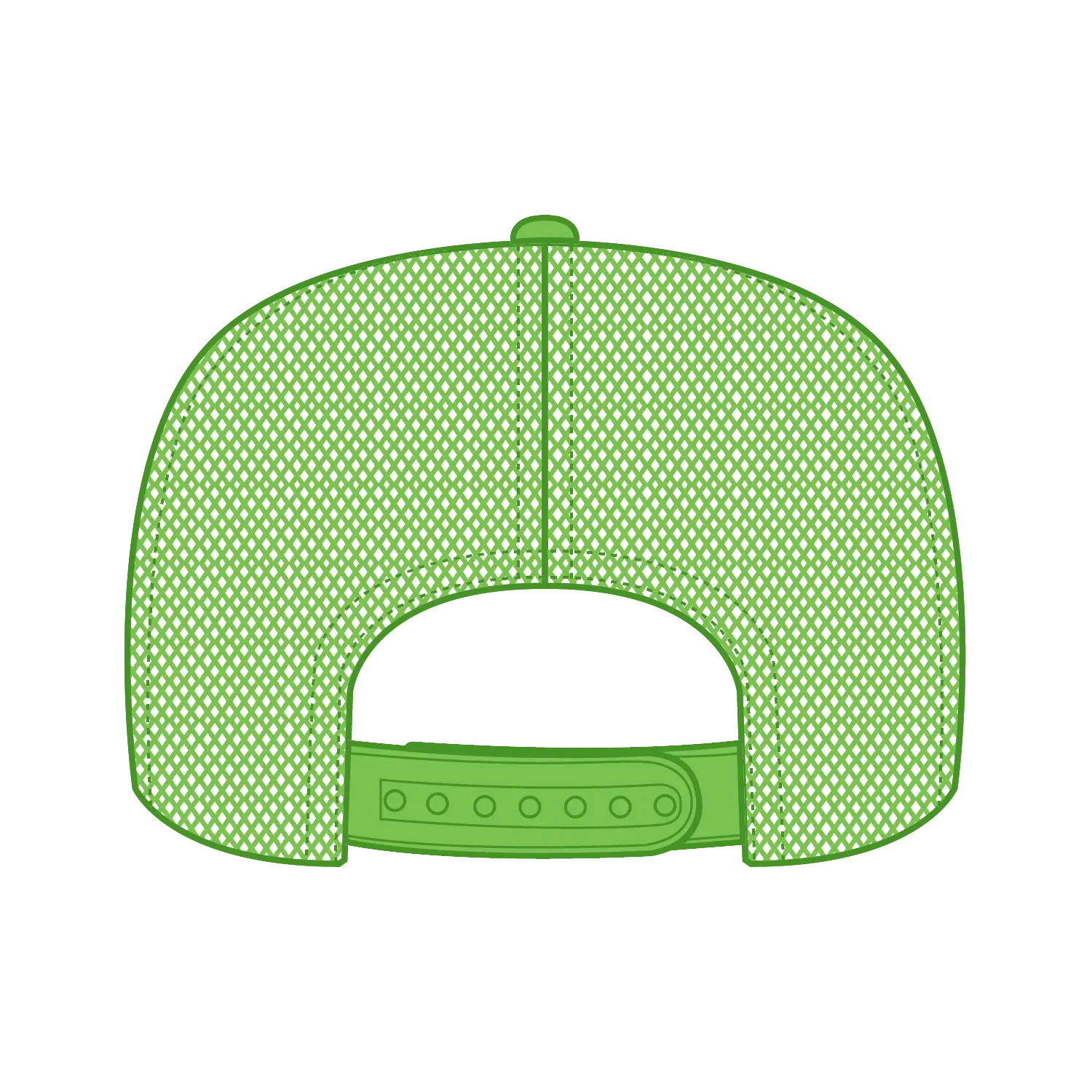 OTTO 39-165 5 Panel High Crown Mesh Back Trucker Cap - N. Green - N. Green / 6 1/2’’ - 7 5/8’’