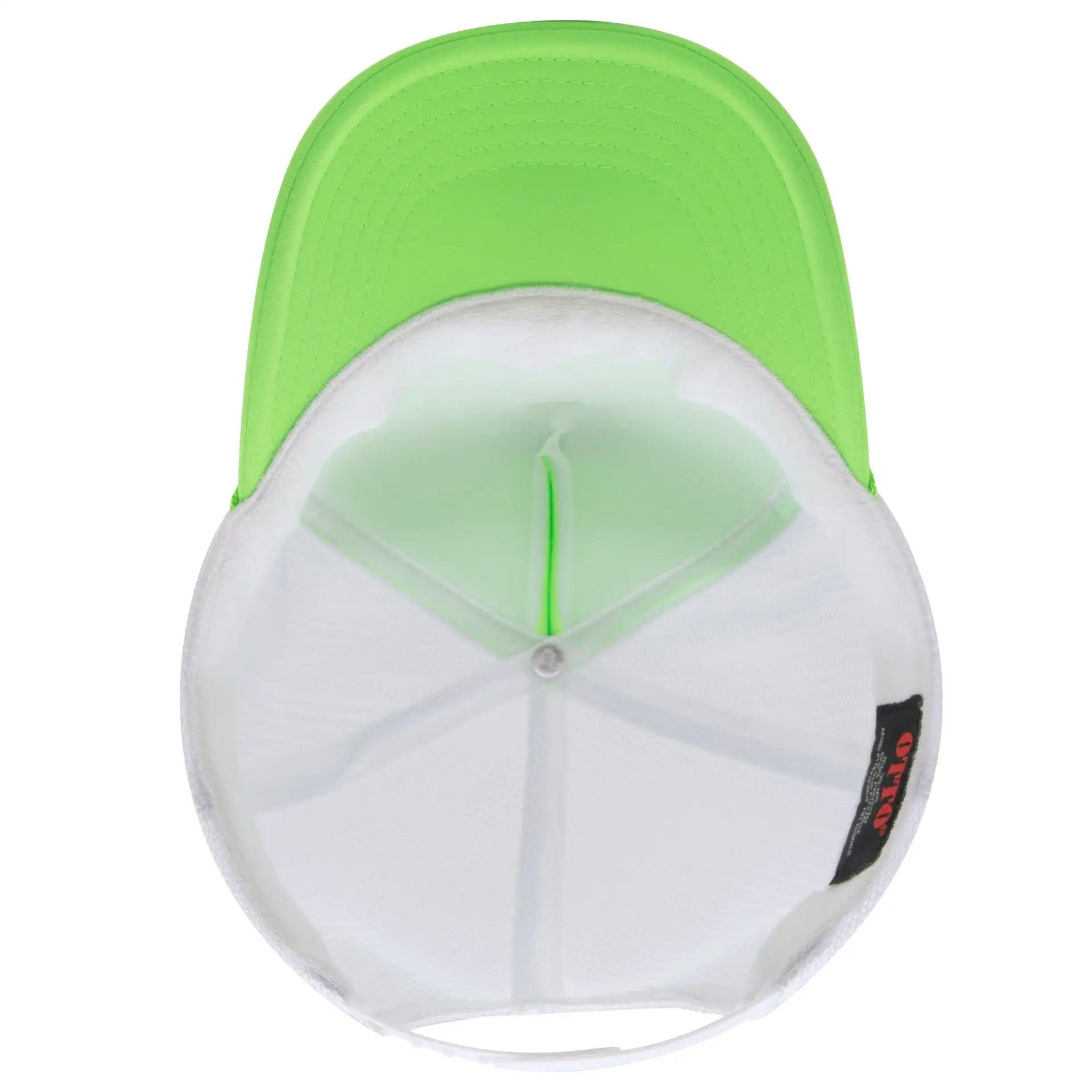 OTTO 39-165 5 Panel High Crown Mesh Back Trucker Cap - N Grn/N Grn/Wht - N Grn/N Grn/Wht / 6 1/2’’ - 7 5/8’’