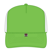 OTTO 39-165 5 Panel High Crown Mesh Back Trucker Cap - N Grn/N Grn/Wht - N Grn/N Grn/Wht / 6 1/2’’ - 7 5/8’’