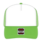 OTTO 39-165 5 Panel High Crown Mesh Back Trucker Cap - N.Grn/Wht/N.Grn - N.Grn/Wht/N.Grn / 6 1/2’’ - 7 5/8’’
