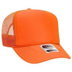 OTTO 39-165 5 Panel High Crown Mesh Back Trucker Cap - N. Orange - N. Orange / 6 1/2’’ - 7 5/8’’