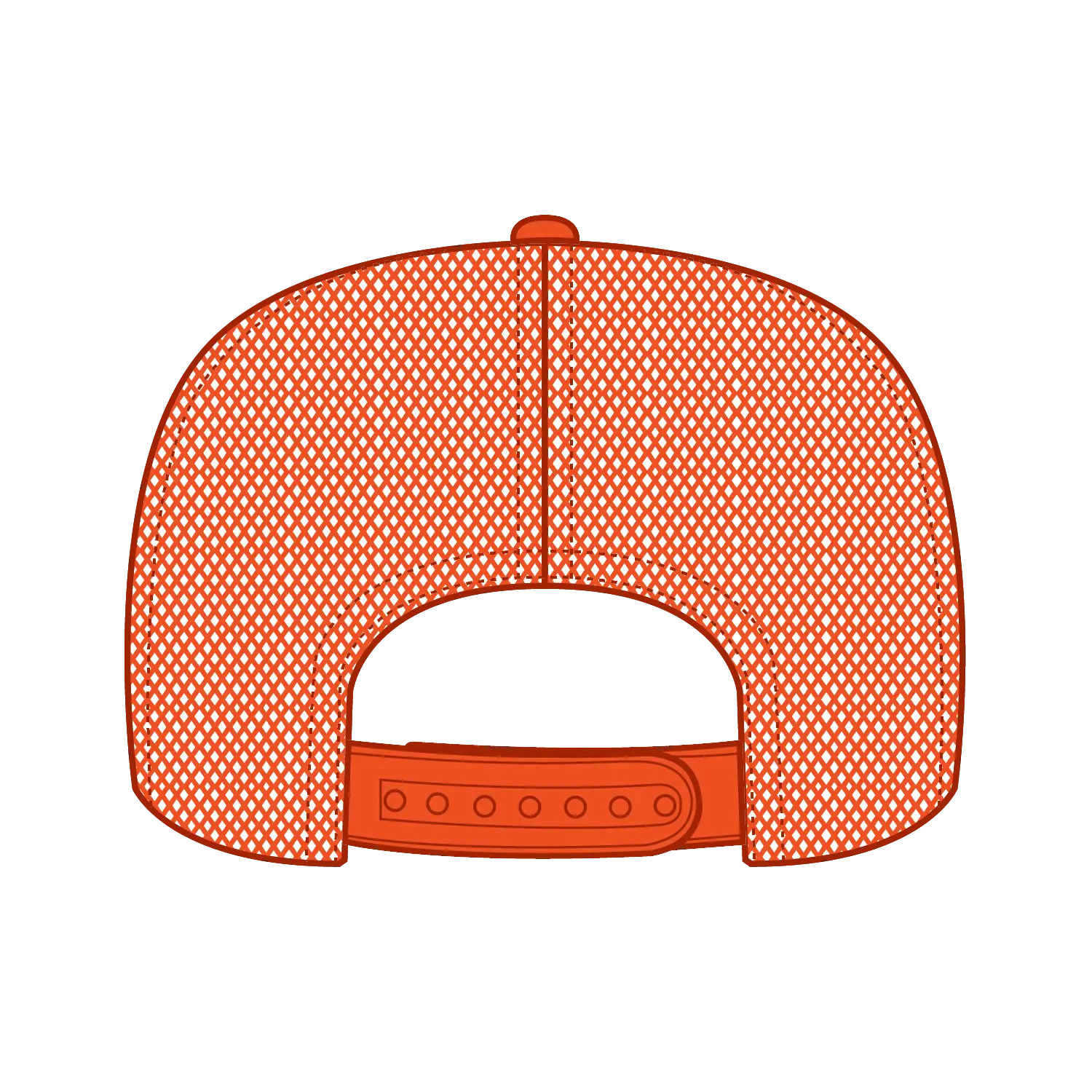 OTTO 39-165 5 Panel High Crown Mesh Back Trucker Cap - N. Orange - N. Orange / 6 1/2’’ - 7 5/8’’