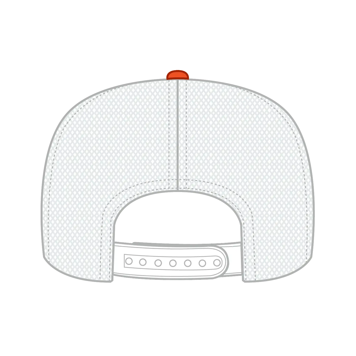 OTTO 39-165 5 Panel High Crown Mesh Back Trucker Cap - N Org/N Org/Wht - N Org/N Org/Wht / 6 1/2’’ - 7 5/8’’