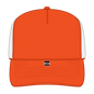 OTTO 39-165 5 Panel High Crown Mesh Back Trucker Cap - N Org/N Org/Wht - N Org/N Org/Wht / 6 1/2’’ - 7 5/8’’
