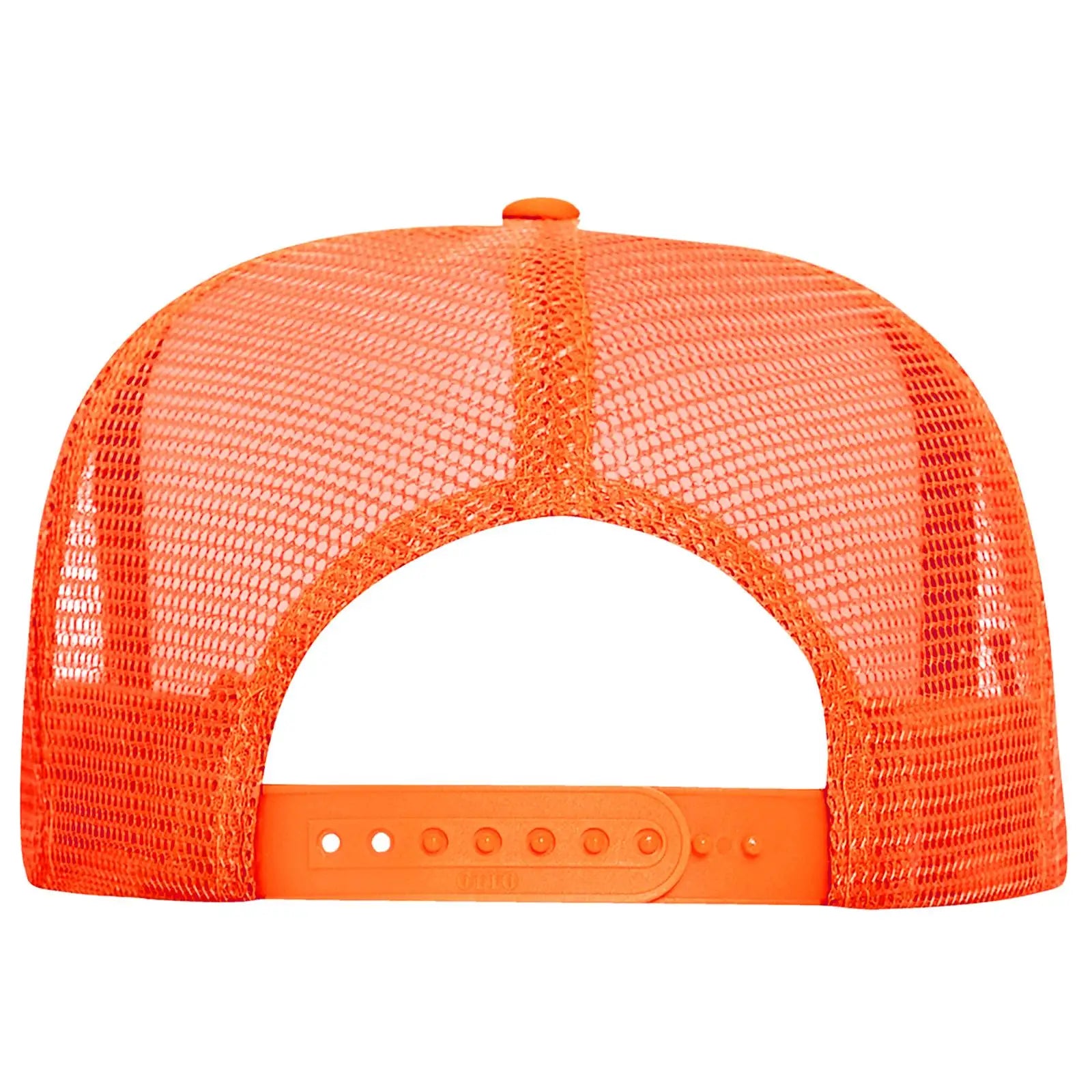 OTTO 39-165 5 Panel High Crown Mesh Back Trucker Cap - N.Org/Wht/N.Org - N.Org/Wht/N.Org / 6 1/2’’ - 7 5/8’’