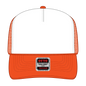 OTTO 39-165 5 Panel High Crown Mesh Back Trucker Cap - N.Org/Wht/N.Org - N.Org/Wht/N.Org / 6 1/2’’ - 7 5/8’’