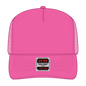 OTTO 39-165 5 Panel High Crown Mesh Back Trucker Cap - N. Pink - N. Pink / 6 1/2’’ - 7 5/8’’