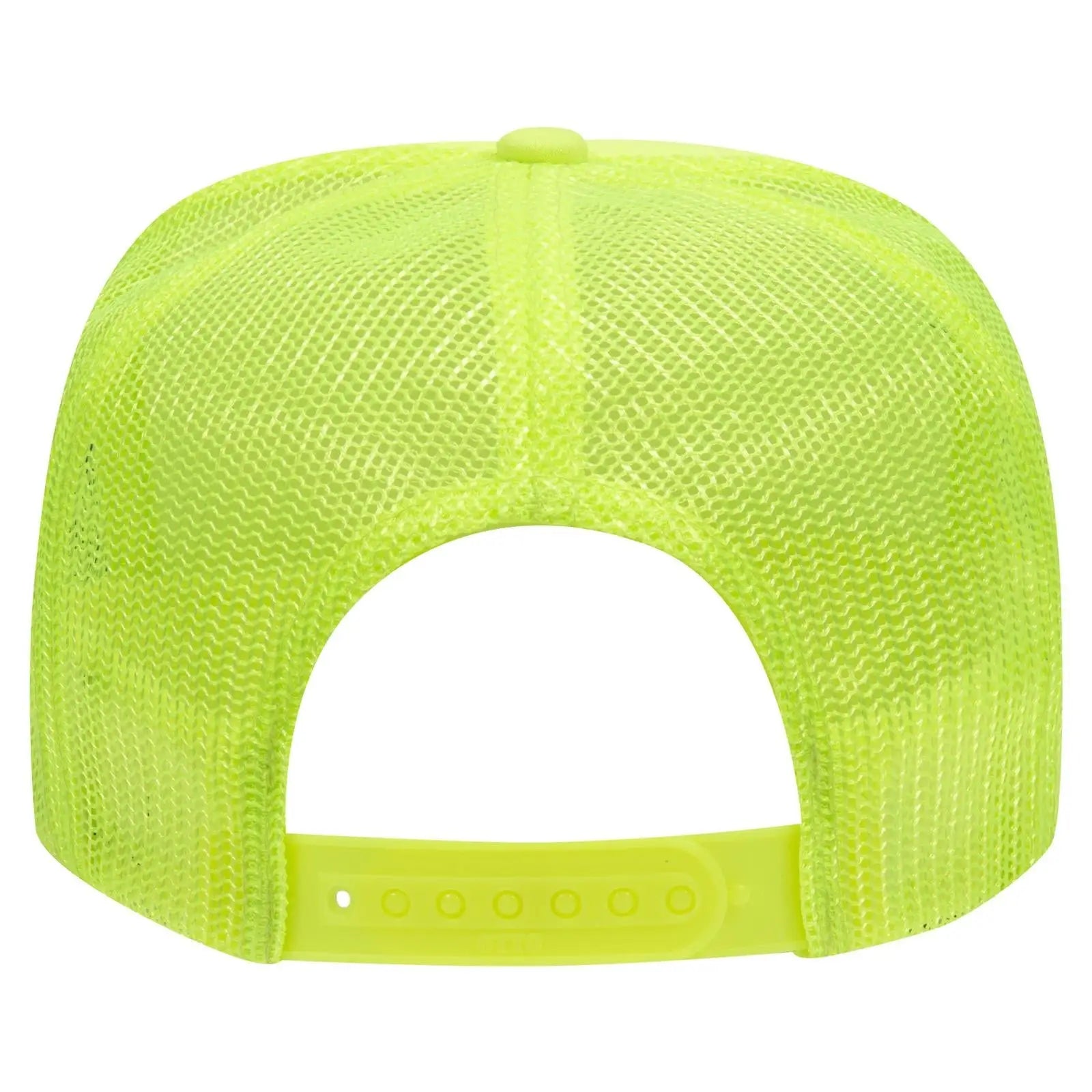 OTTO 39-165 5 Panel High Crown Mesh Back Trucker Cap - N. Yellow - N. Yellow / 6 1/2’’ - 7 5/8’’