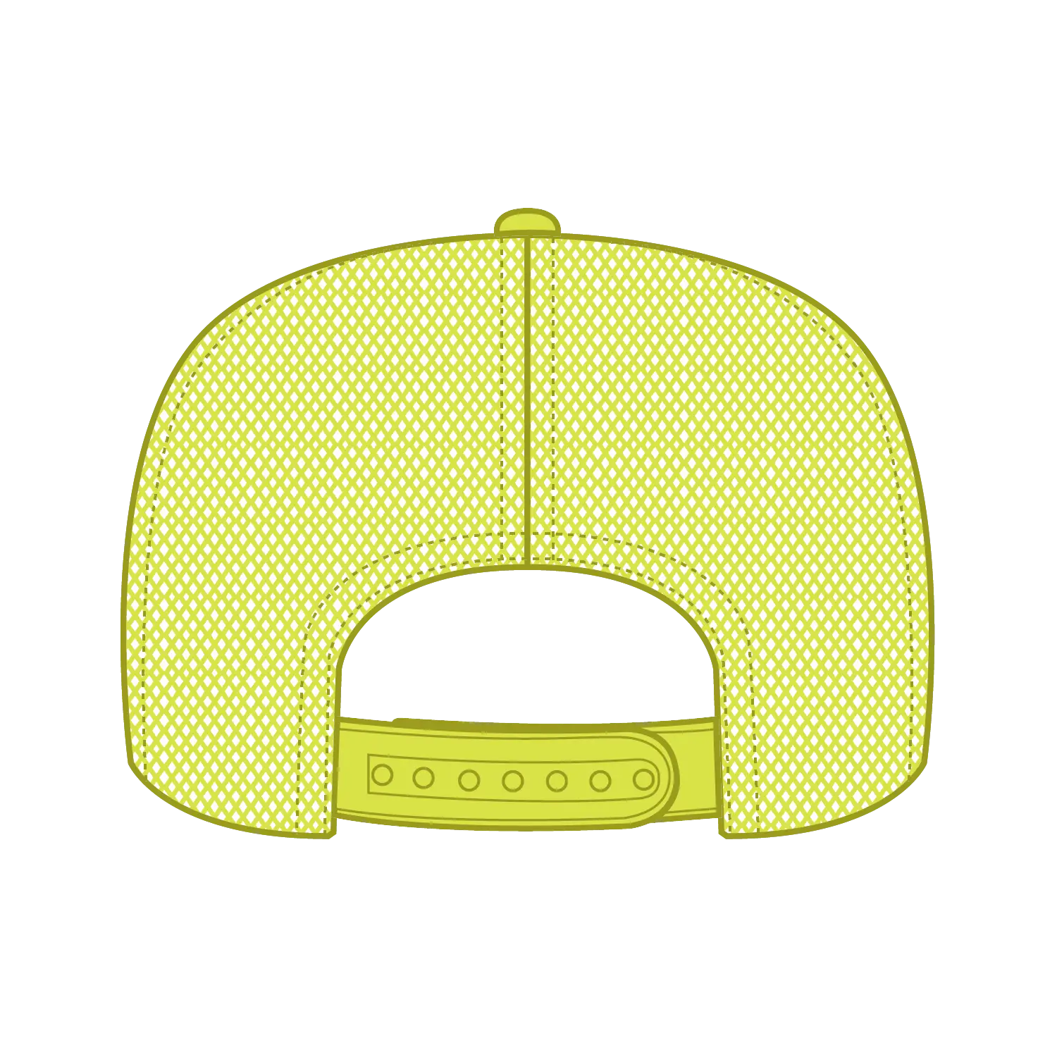 OTTO 39-165 5 Panel High Crown Mesh Back Trucker Cap - N. Yellow - N. Yellow / 6 1/2’’ - 7 5/8’’