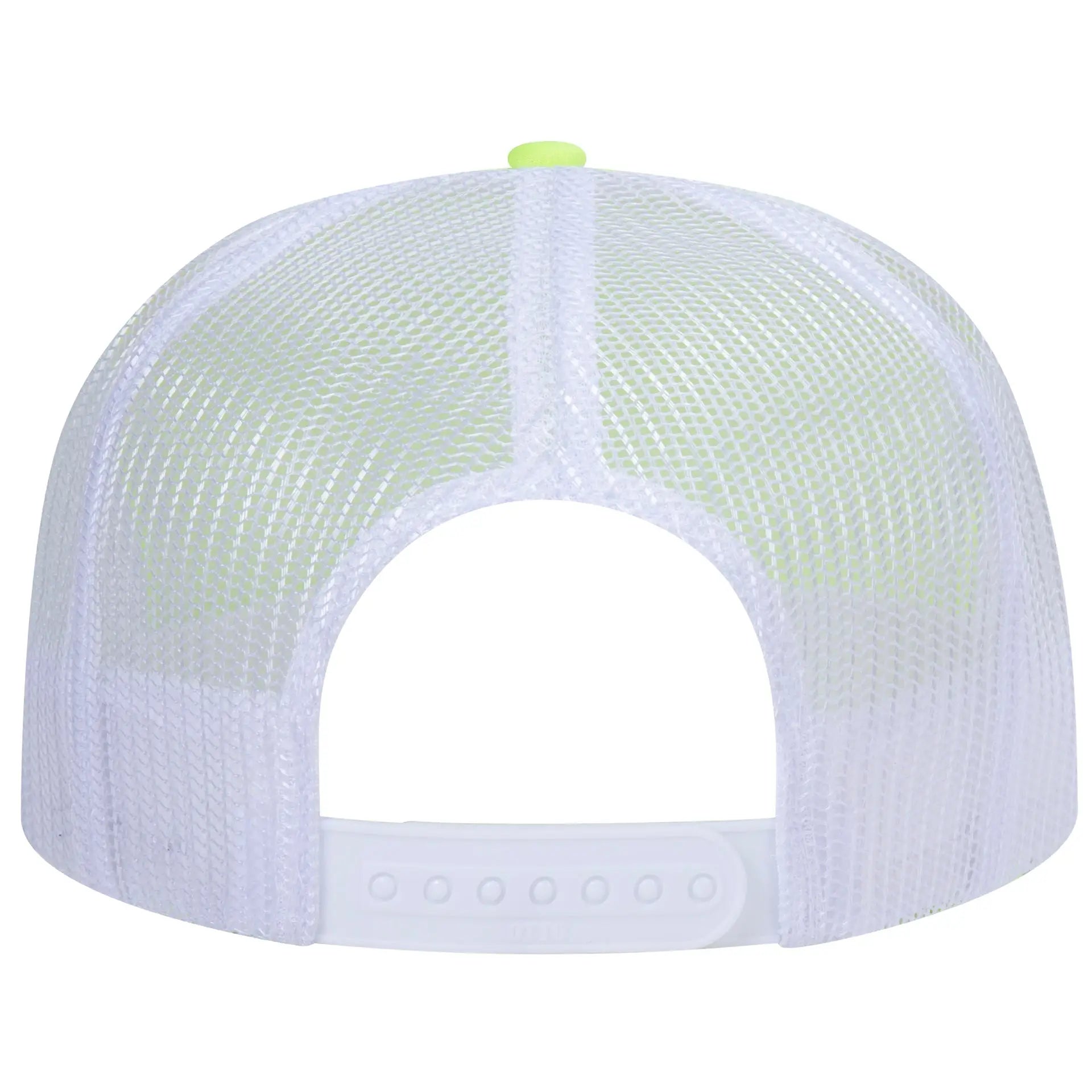 OTTO 39-165 5 Panel High Crown Mesh Back Trucker Cap - N Ylw/N Ylw/Wht - N Ylw/N Ylw/Wht / 6 1/2’’ - 7 5/8’’
