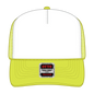 OTTO 39-165 5 Panel High Crown Mesh Back Trucker Cap - N.Ylw/Wht/N.Ylw - N.Ylw/Wht/N.Ylw / 6 1/2’’ - 7 5/8’’