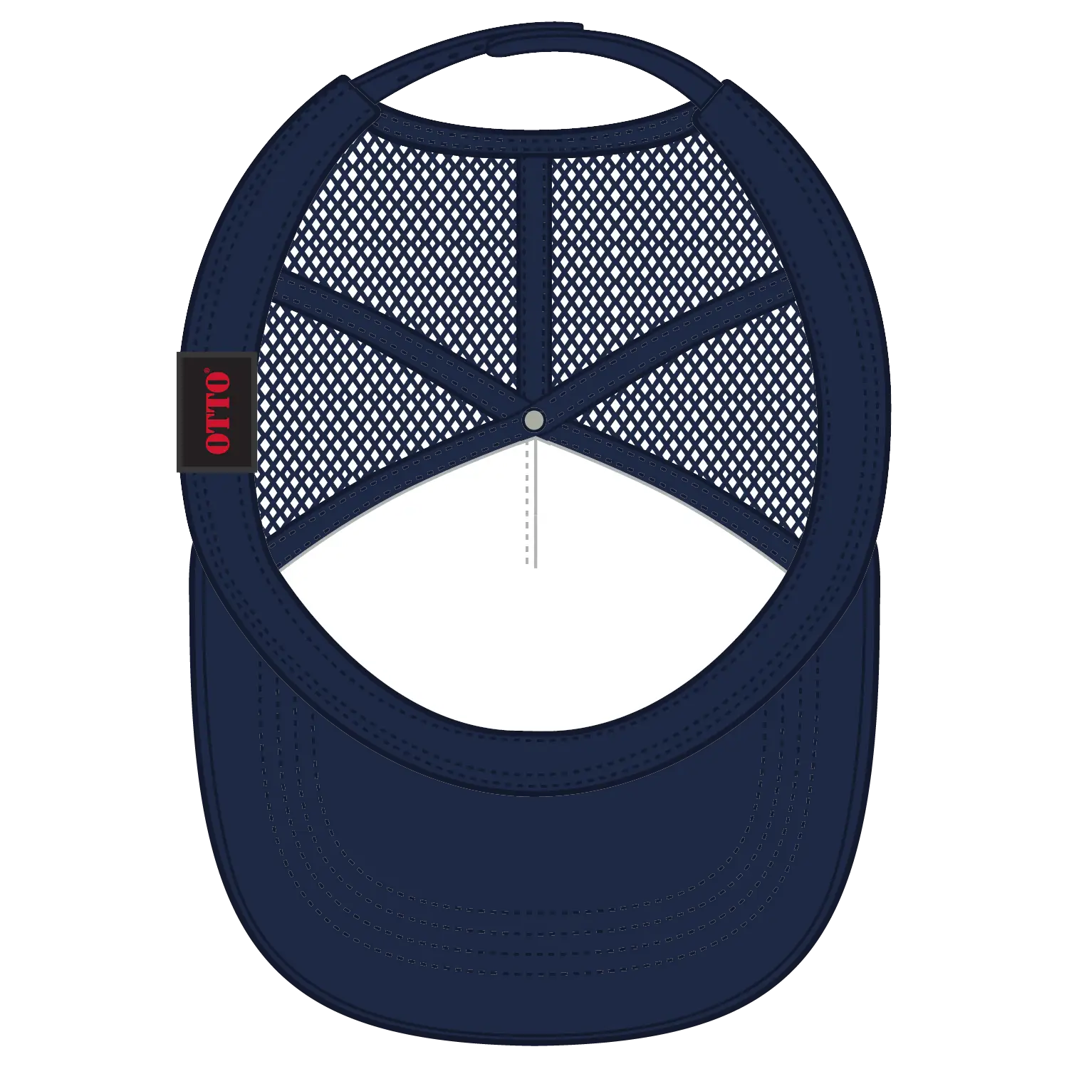 OTTO 39-165 5 Panel High Crown Mesh Back Trucker Cap - Navy