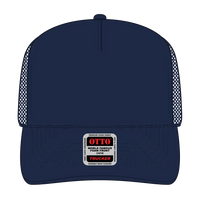OTTO 39-165 5 Panel High Crown Mesh Back Trucker Cap - Navy - Navy / 6 1/2’’ - 7 5/8’’