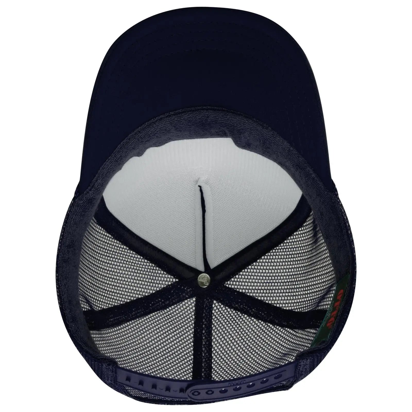 OTTO 39-165 5 Panel High Crown Mesh Back Trucker Cap - Navy