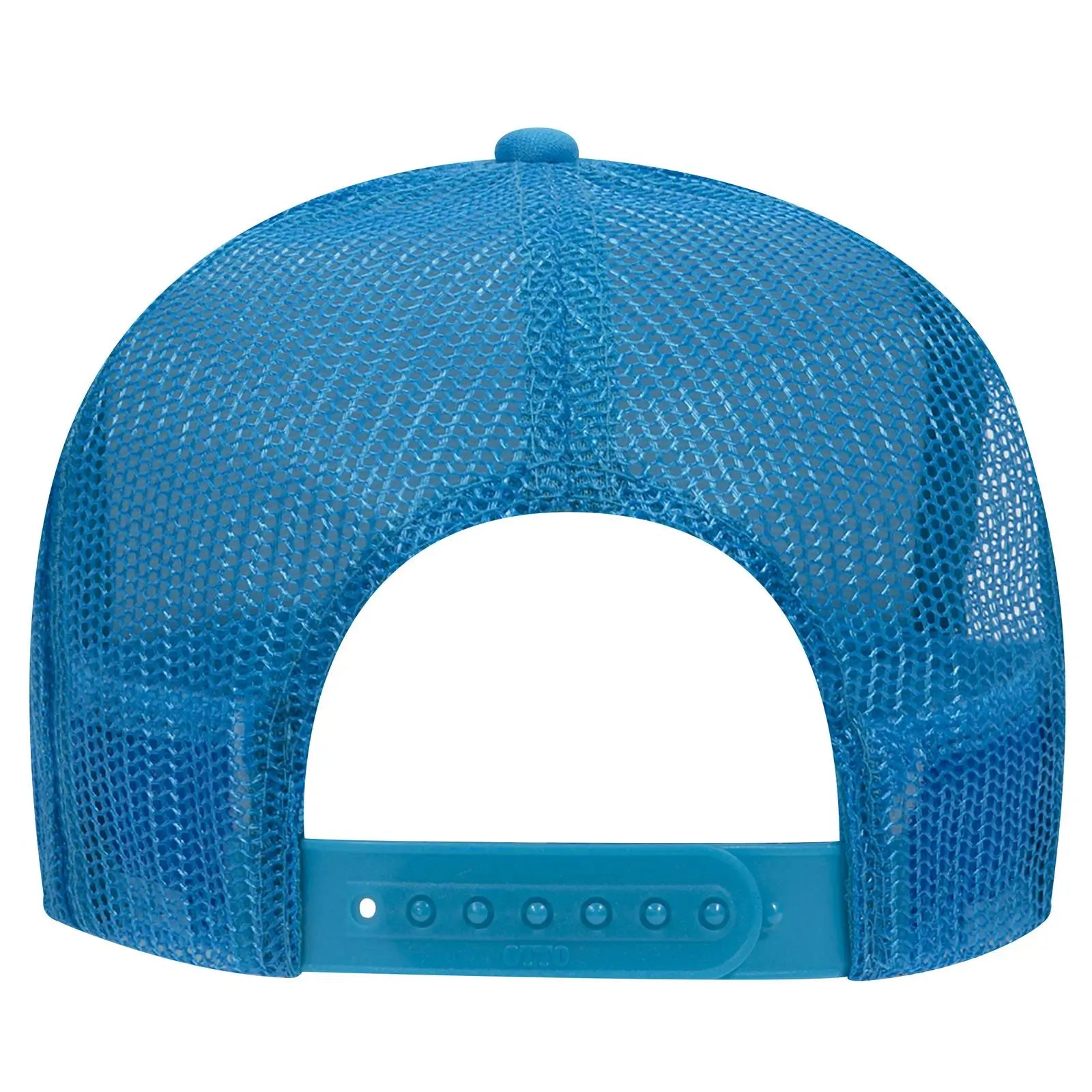 OTTO 39-165 5 Panel High Crown Mesh Back Trucker Cap - Neon Blue - Neon Blue / 6 1/2’’ - 7 5/8’’