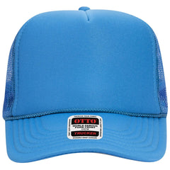 OTTO 39-165 5 Panel High Crown Mesh Back Trucker Cap - Neon Blue - Neon Blue / 6 1/2’’ - 7 5/8’’