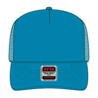 OTTO 39-165 5 Panel High Crown Mesh Back Trucker Cap - Neon Blue - Neon Blue / 6 1/2’’ - 7 5/8’’